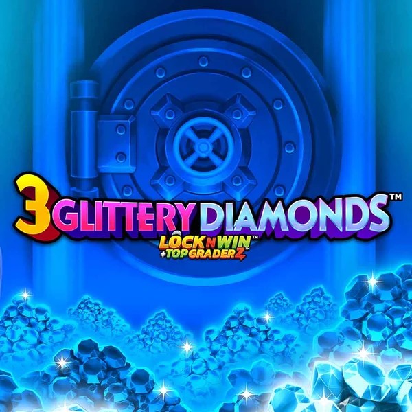 Official Slots logo: 3 Glittery Diamonds by PearFiction Studios at Ringospin Casino