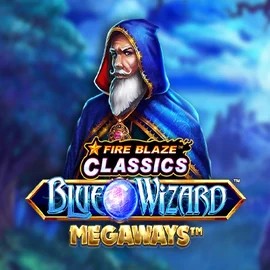 Fire Blaze Blue Wizard Megaways logo – Slots by Rarestone Gaming at Ringospin Casino