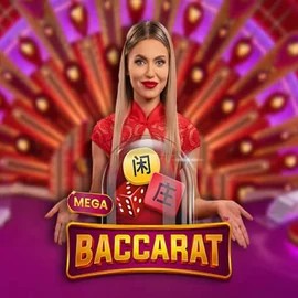Mega Baccarat slot logo by Pragmatic Play at Ringospin Casino